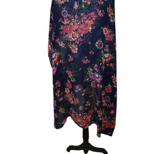 Floral Navy Blue Women's Scarf